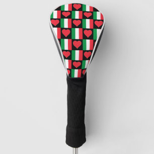 Italiaanse vlag Golf Lover Heart Pattern Golfheadcover