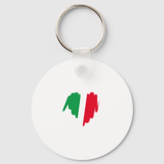 Italiaanse vlag Graffiti Heart Graphic Sleutelhanger (Voorkant)