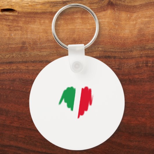 Italiaanse vlag Graffiti Heart Graphic Sleutelhanger (Voorkant)