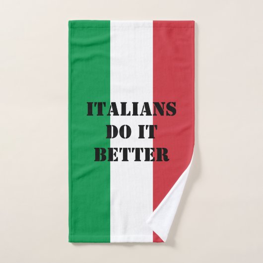 Italiaanse vlag grappige handdoek op maat (Handdoek)
