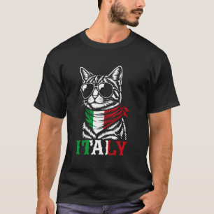 Italiaanse Vlag Grappige Kat Italië T-shirt