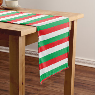 Italiaanse vlag - groene, rode en witte strepen korte tafelloper