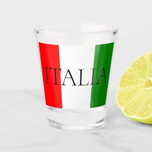 Italiaanse Vlag Groot ITALIA Shot Glas (Voorkant)