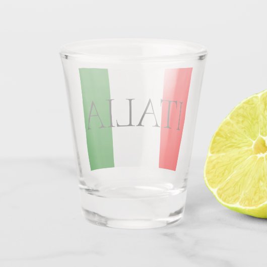 Italiaanse vlag Grote ITALIË Shot Glas (Achterkant)