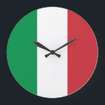 Italiaanse vlag grote klok<br><div class="desc">wereldwijde vlaggenproducten - Geef de vrijheid om jouw tekst toe te voegen.</div>