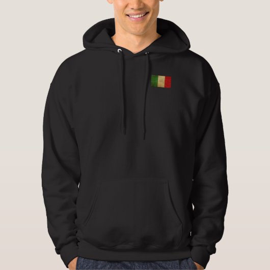 Italiaanse vlag Grunge Mannen Hoodie (Voorkant)
