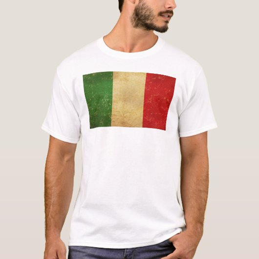 Italiaanse vlag Grunge Mannen T-shirt (Voorkant)