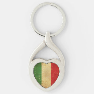 Italiaanse vlag Grunge Metal Sleutelhanger