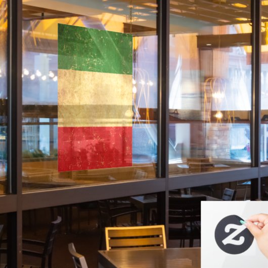Italiaanse vlag  Grunge Raamsticker (Restaurant Raam)