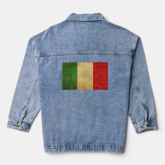 Italiaanse vlag Grunge Vrouwen Denim Jacket (Achterkant)