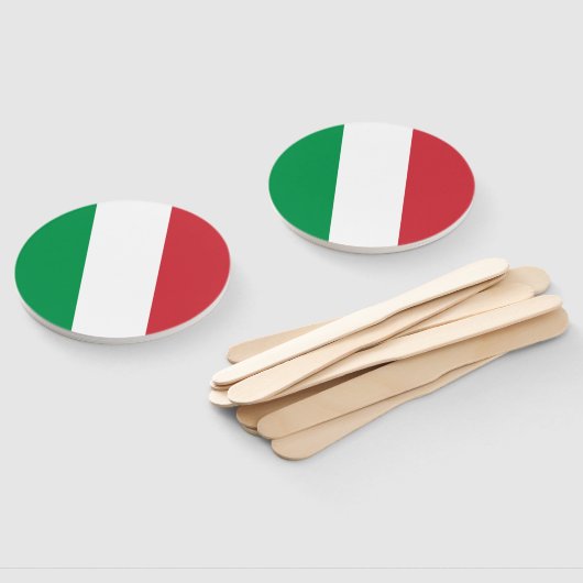 Italiaanse vlag handwaaier (Niet-gemonteerd)