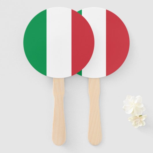Italiaanse vlag handwaaier (Voorkant en achterkant)