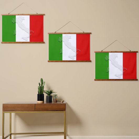 Italiaanse vlag hangend wandkleed (Asymmetrisch)