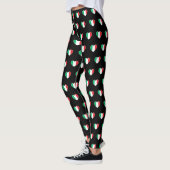 Italiaanse Vlag Hart All-Over Print Zwarte Legging (Links)