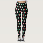 Italiaanse Vlag Hart All-Over Print Zwarte Legging (Voorkant)