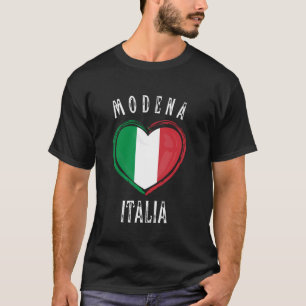 Italiaanse Vlag Hart Modena Stad T-shirt
