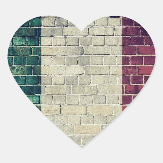 Italiaanse vlag Hart Sticker (Voorkant)