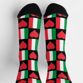 Italiaanse Vlag Hartpatroon Italiaanse Nationale T Sokken