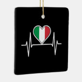 Italiaanse vlag: hartslag keramisch ornament (Rechts)