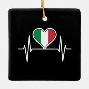 Italiaanse vlag: hartslag keramisch ornament