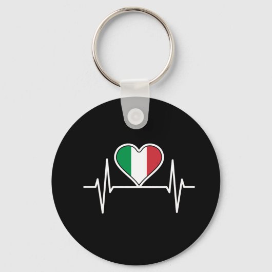 Italiaanse vlag: hartslag sleutelhanger (Voorkant)
