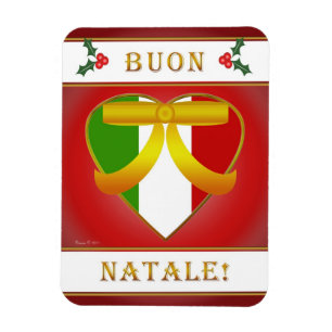 Italiaanse vlag Heart Buon Natale (Kerstmis) Magne Magneet