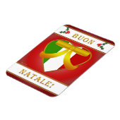 Italiaanse vlag Heart Buon Natale (Kerstmis) Magne Magneet (Linkerzijde)