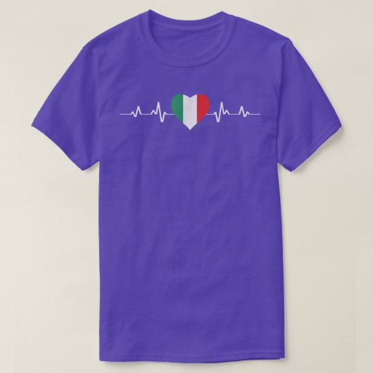 Italiaanse vlag Heart Ekg T-shirt (Design voorkant)
