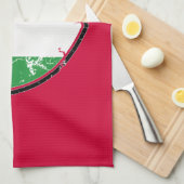 Italiaanse vlag Heart Kitchen Towel Theedoek (Quarter Fold)