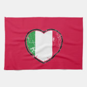 Italiaanse vlag Heart Kitchen Towel Theedoek (Horizontaal)