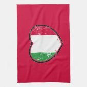 Italiaanse vlag Heart Kitchen Towel Theedoek (Verticaal)