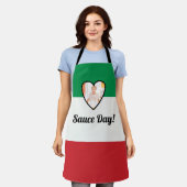 Italiaanse vlag : Heart nonna Aangepaste fotosausd Schort (Gedragen)