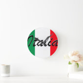 Italiaanse vlag - hoge kwaliteit ronde klok (Huis)