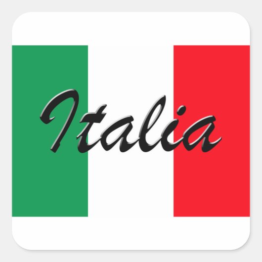 Italiaanse vlag - hoge kwaliteit vierkante sticker (Voorkant)