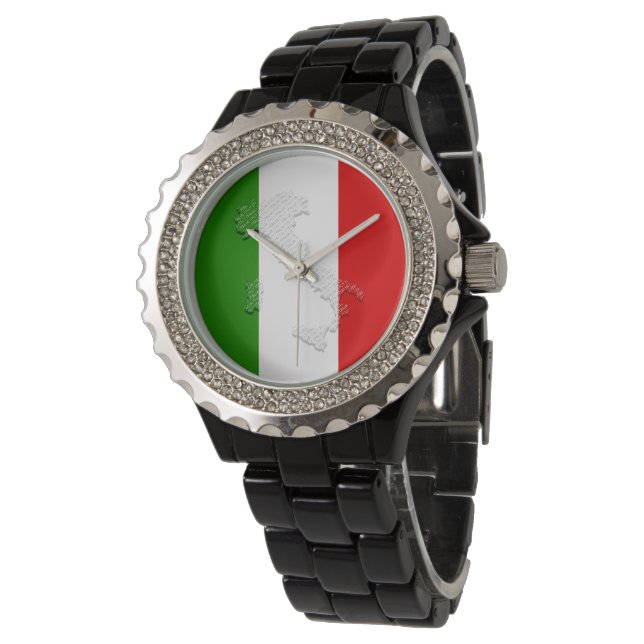 Italiaanse vlag horloge (Gekanteld)