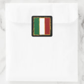 Italiaanse vlag in Abstracte krabbel Vierkante Sticker (Tas)