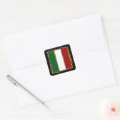 Italiaanse vlag in Abstracte krabbel Vierkante Sticker (Envelop)