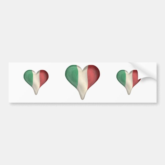 Italiaanse vlag in een hart bumpersticker (Voorkant)
