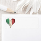 Italiaanse vlag in een hart etiket (Insitu)