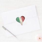 Italiaanse vlag in een hart vierkante sticker (Envelop)