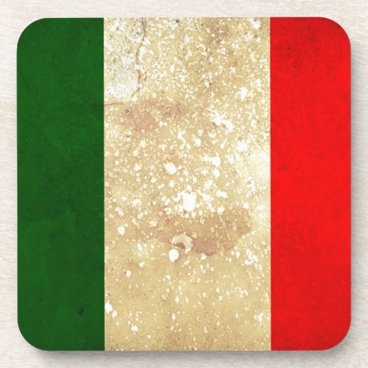 Italiaanse vlag in Grunge Onderzetter (Voorkant)