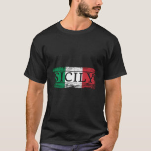 Italiaanse vlag in Sicilië Italië T-shirt