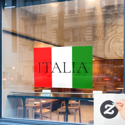 Italiaanse vlag Italia Teken Raamsticker (Cafe Raam)