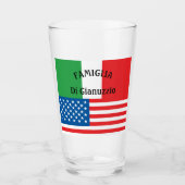 Italiaanse vlag Italiaanse Amerikaanse vlag Glas (Voorkant)