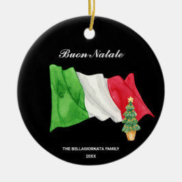 *~* Italiaanse vlag Italië Buon Natale Fotokerstmi Keramisch Ornament