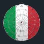 Italiaanse vlag (Italië) Dartbord<br><div class="desc">Dit model is voorzien van de vlag van Italië, officieel de Italiaanse Republiek (in het Italiaans "Repubblica Italiana"), een land dat bestaat uit een door de Alpen begrensd schiereiland en dat is omgeven door verschillende eilanden. Italië ligt in Zuid-Midden-Europa en wordt ook beschouwd als een deel van het westerne Europa....</div>