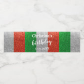 Italiaanse Vlag Italië Glitter Verjaardagsfeest Br Waterfles Etiket (Enkel label)