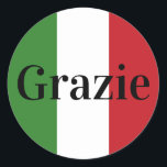 Italiaanse vlag: Italië Groene rode grijs Ronde Sticker<br><div class="desc">Pas aan met om het even welke tekst of verlaat leeg.</div>