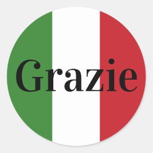 Italiaanse vlag: Italië Groene rode grijs Ronde Sticker