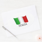 Italiaanse vlag Italië Italië Italië Italië Italië Ovale Sticker (Envelop)